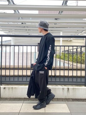 「WP（ダブリューピー）のアイテム（トップス）」を使った、ARKnets STAFFさん（メンズ・171cm）の夏コーディネート