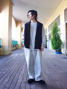 「PORT BY ARK（ポートバイアーク）のアイテム（ニットキャップ/ビーニー）」を使った、ARKnets STAFFさん（メンズ・168cm）の春コーディネート