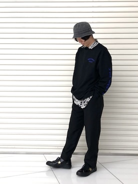 「WP（ダブリューピー）のアイテム（帽子）」を使った、ARKnets STAFFさん（メンズ・174cm）の夏コーディネート
