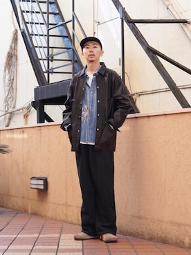 「スウエットパンツ」｜「アイテム（サンダル）」を使った、ARKnets STAFFさん（メンズ・178cm）の春コーディネート