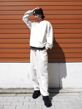 「marka（マーカ）のアイテム（スウェットパンツ）」を使った、ARKnets STAFFさん（メンズ・169cm）の秋コーディネート