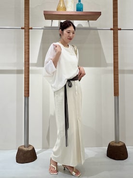 「GALLARDAGALANTE（ガリャルダガランテ）のアイテム（ベルト）」を使った、yuko iwamotoさん（レディース・168cm）の夏コーディネート