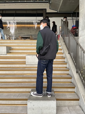 「CONVERSE（コンバース）のアイテム（スウェット）」を使った、pさん（メンズ・175cm）の冬コーディネート