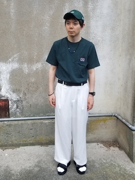 「BEN DAVIS（ベンデイビス）のアイテム（Tシャツ/カットソー）」を使った、時雨さん（メンズ・170cm）の夏コーディネート
