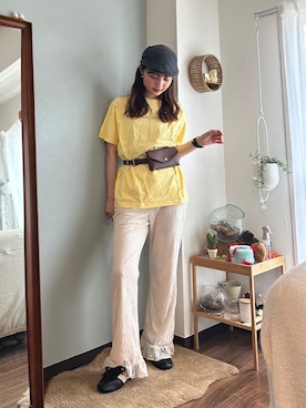 「アイテム（ハンチング/ベレー帽）」を使った、ぱっちさん（レディース・158cm）の夏コーディネート
