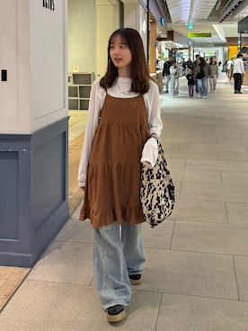 「PILIT（ピリット）のアイテム（ワンピース/ドレス）」を使った、ぱっちさん（レディース・158cm）の春コーディネート