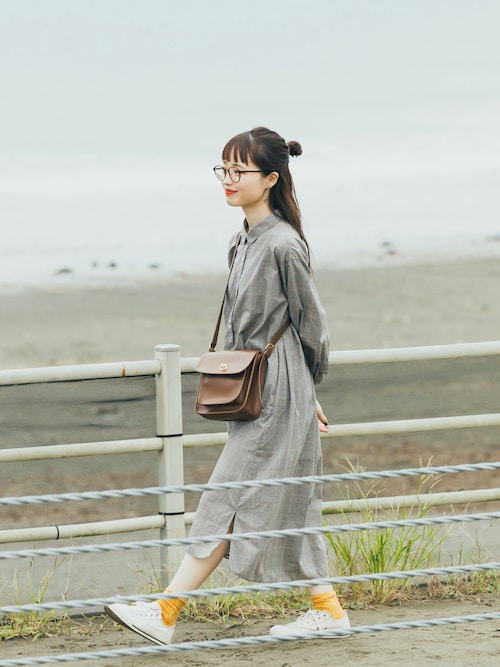 【綾瀬はるかさん着用✨】グレースコンチネンタル パッチワークシャツワンピース パッチワークキカシャツワンピース （ミニ丈・ひざ丈ワンピース