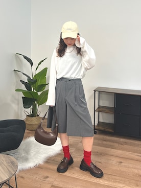 「アイテム（Tシャツ/カットソー）」を使った、ぱっちさん（レディース・158cm）の秋コーディネート