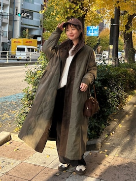 「アイテム（キャップ）」を使った、ぱっちさん（レディース・158cm・20代）の冬コーディネート