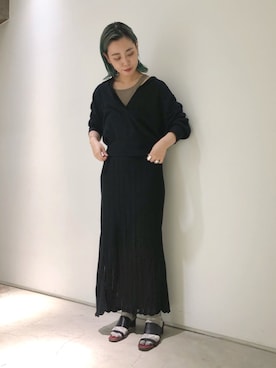 「note et silence （ノートエシロンス）のアイテム（スカート）」を使った、mikako さん（レディース・160cm）の夏コーディネート