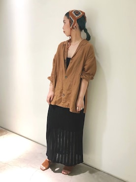 「note et silence （ノートエシロンス）のアイテム（スカート）」を使った、mikako さん（レディース・160cm）の夏コーディネート