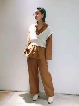 「nitca（ニトカ）のアイテム（ジャケット/アウター）」を使った、mikako さん（レディース・160cm）の夏コーディネート