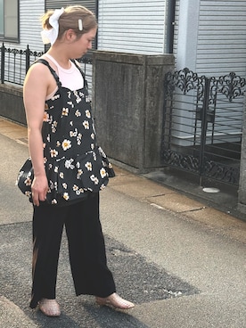 「アイテム（チュニック）」を使った、ぱぱちゃんさん（レディース・164cm）の夏コーディネート