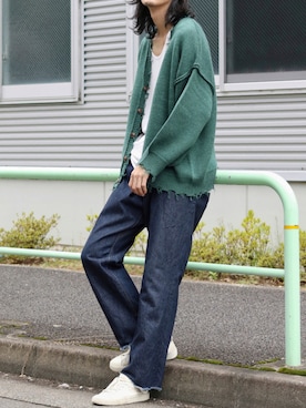 「Ellno Loset（エルノロゼット）のアイテム（カーディガン/ボレロ）」を使った、Ryoさん（メンズ・186cm）の秋コーディネート