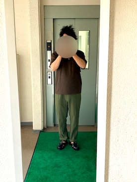 「EEL（イール）のアイテム（パンツ）」を使った、ビックバンベイダーさん（メンズ・176cm）の夏コーディネート