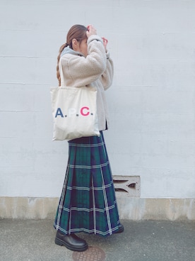 「アイテム（ヘアゴム）」を使った、マリン☽･:*さん（レディース・158cm）の冬コーディネート