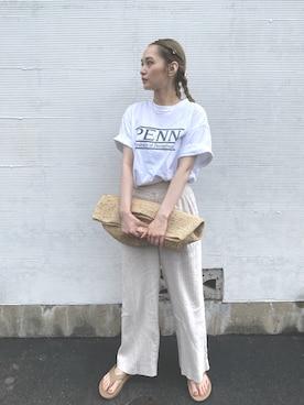 「みんなの白Tフェス」｜「アイテム（ヘアアクセサリー）」を使った、マリン☽･:*さん（レディース・158cm）の夏コーディネート