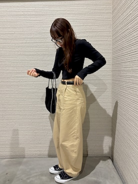 「アイテム（チノパンツ）」を使った、osssssyさん（レディース・153cm・20代）の秋コーディネート