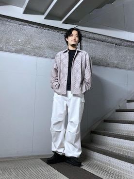 「re_k by JUNRED（レクバイジュンレッド）のアイテム（カーゴパンツ）」を使った、so-ta_さん（メンズ・174cm）の春コーディネート