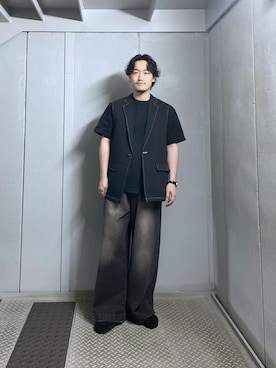 「JUNRED（ジュンレッド）のアイテム（ベスト）」を使った、so-ta_さん（メンズ・174cm）の春コーディネート