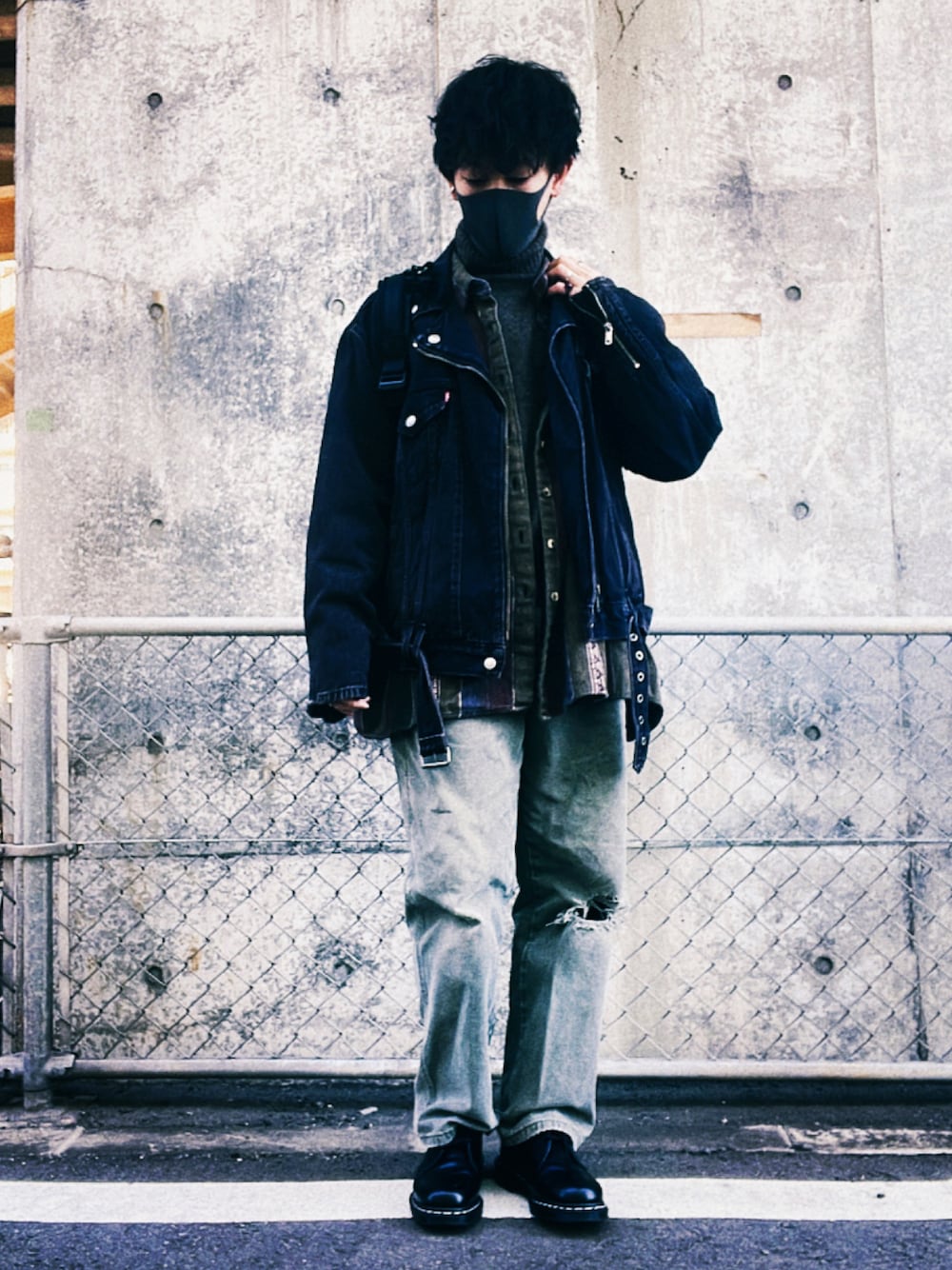 HYBRID TRUCKER ジャケット RIDERS MOTOを使った人気ファッション
