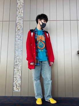「アイテム（シャツ/ブラウス、ブラウン系）」を使った、cogemaruさん（メンズ・168cm）の秋コーディネート