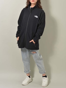 「THE NORTH FACE（ザノースフェイス）のアイテム（その他アウター）」を使った、ROCKSTE【公式アカウント】さん（レディース・156cm）の夏コーディネート