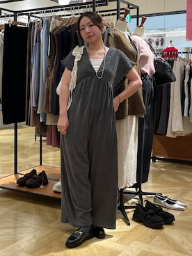 「秋コーデ」｜「アイテム（オールインワン・サロペット）」を使った、Himeさん（レディース・158cm）の秋コーディネート