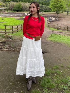 「LOWRYS FARM（ローリーズファーム）のステンレスデザインネックレス　 136325（ネックレス、シルバー系）」を使った、Himeさん（レディース・158cm）の春コーディネート