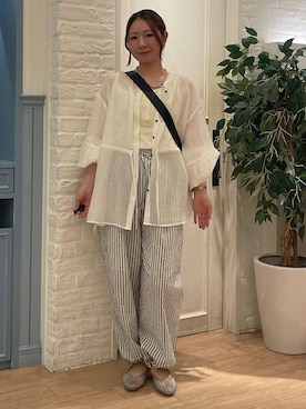 「LOWRYS FARM（ローリーズファーム）のステンレスデザインネックレス　 136325（ネックレス、シルバー系）」を使った、Himeさん（レディース・158cm）の春コーディネート