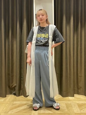 「アイテム（スラックス）」を使った、Himeさん（レディース・158cm・20代）の夏コーディネート