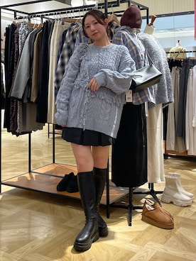 「アイテム（チョーカー）」を使った、Himeさん（レディース・158cm）の冬コーディネート