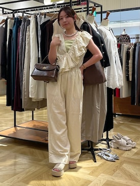 「アイテム（オールインワン・サロペット）」を使った、Himeさん（レディース・158cm・20代）の夏コーディネート