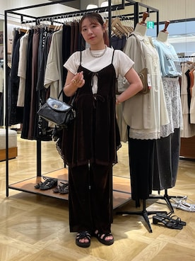 「アイテム（ワンピース/ドレス、ブラウン系）」を使った、Himeさん（レディース・158cm）の夏コーディネート