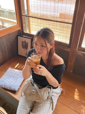 「LOWRYS FARM（ローリーズファーム）のカラービーズハートネックレス　 632419（ネックレス、レッド系）」を使った、Himeさん（レディース・158cm）の春コーディネート