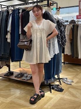 「アイテム（ボストンバッグ）」を使った、Himeさん（レディース・158cm・20代）の夏コーディネート