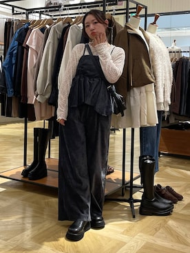 「アイテム（オールインワン・サロペット）」を使った、Himeさん（レディース・158cm・20代）の秋コーディネート