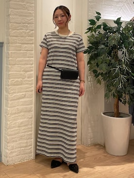 「LOWRYS FARM（ローリーズファーム）のステンレスデザインネックレス　 136325（ネックレス、シルバー系）」を使った、Himeさん（レディース・158cm）の夏コーディネート