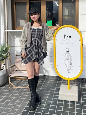 「アイテム（ハンチング/ベレー帽）」を使った、Himeさん（レディース・158cm・20代）の冬コーディネート