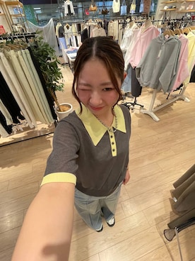 「LOWRYS FARM（ローリーズファーム）のステンレスデザインネックレス　 136325（ネックレス、シルバー系）」を使った、Himeさん（レディース・158cm）の春コーディネート