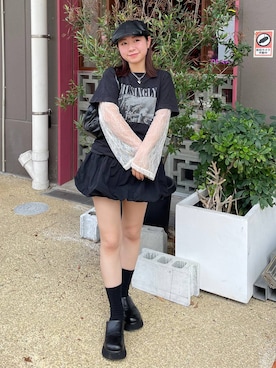 「アイテム（ハンチング/ベレー帽）」を使った、Himeさん（レディース・158cm）の秋コーディネート