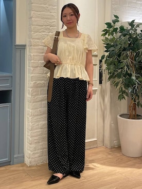 「LOWRYS FARM（ローリーズファーム）のステンレスデザインネックレス　 136325（ネックレス、シルバー系）」を使った、Himeさん（レディース・158cm）の春コーディネート