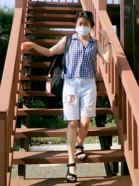 「jeans（ジーンズ）のアイテム」を使った、兔妹さん（レディース・157cm）の夏コーディネート