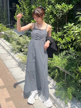 「PAGEBOY（ページボーイ）のプラットチャンキースニーカー（スニーカー）」を使った、きゃぷさん（レディース・157cm）の夏コーディネート