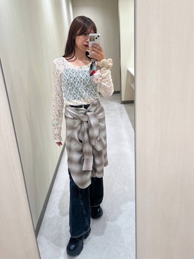「アイテム（デジタル腕時計）」を使った、きゃぷさん（レディース・157cm）の秋コーディネート