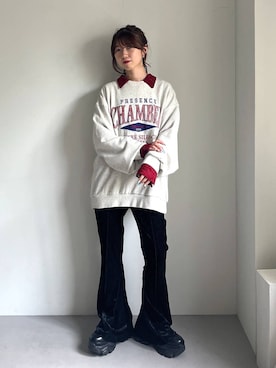 「アイテム（スウェット）」を使った、きゃぷさん（レディース・157cm）の夏コーディネート