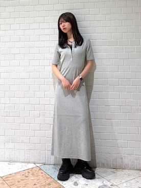 「PAGEBOY（ページボーイ）のレースアップソックスブーツ（ブーツ、ブラック系）」を使った、きゃぷさん（レディース・157cm）の春コーディネート