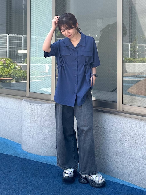 WEB限定サイズあり>タックデニムパンツ（デニムパンツ