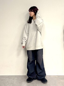 「Anui（アニュイ）のアイテム（スウェット）」を使った、きゃぷさん（レディース・157cm）の冬コーディネート