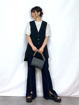 「Tシャツコーデ」｜「アイテム（その他アウター）」を使った、きゃぷさん（レディース・157cm）の夏コーディネート